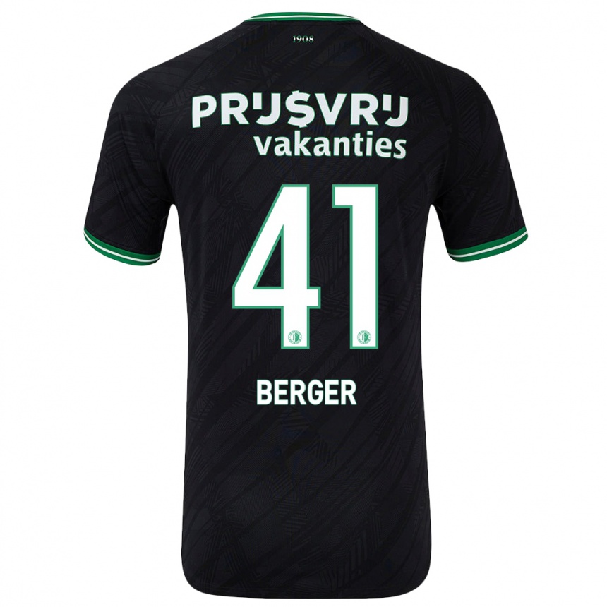 Vaikiškas Mannou Berger #41 Juoda Žalia Išvykos Marškinėliai 2024/25 T-Shirt