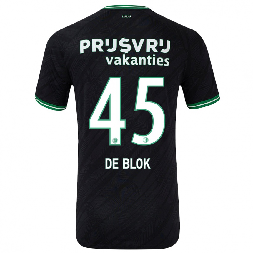 Vaikiškas Lars De Blok #45 Juoda Žalia Išvykos Marškinėliai 2024/25 T-Shirt