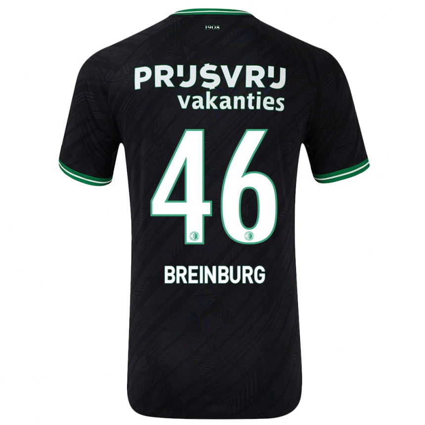 Vaikiškas Rainey Breinburg #46 Juoda Žalia Išvykos Marškinėliai 2024/25 T-Shirt