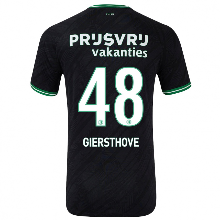 Vaikiškas Djomar Giersthove #48 Juoda Žalia Išvykos Marškinėliai 2024/25 T-Shirt