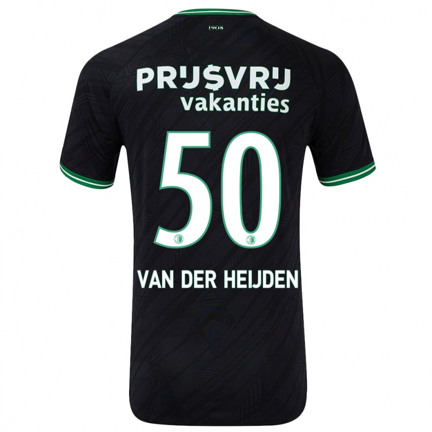 Vaikiškas Délano Van Der Heijden #50 Juoda Žalia Išvykos Marškinėliai 2024/25 T-Shirt