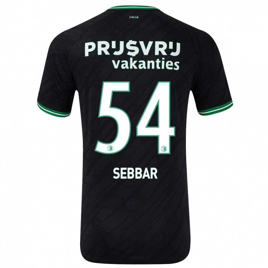 Vaikiškas Marouane Sebbar #54 Juoda Žalia Išvykos Marškinėliai 2024/25 T-Shirt