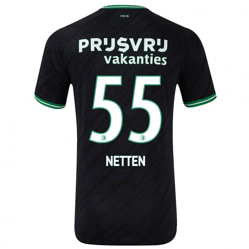 Vaikiškas Luc Netten #55 Juoda Žalia Išvykos Marškinėliai 2024/25 T-Shirt