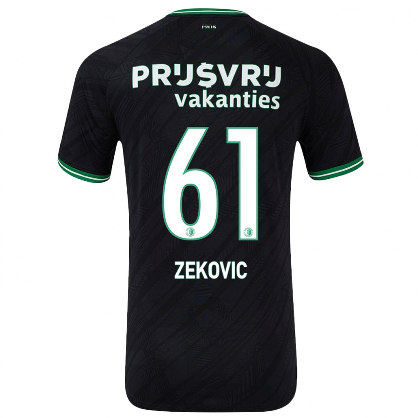 Vaikiškas Aleks Zekovic #61 Juoda Žalia Išvykos Marškinėliai 2024/25 T-Shirt