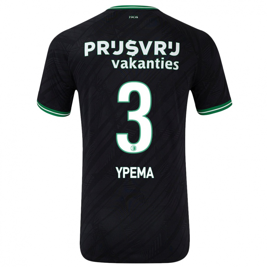 Vaikiškas Danique Ypema #3 Juoda Žalia Išvykos Marškinėliai 2024/25 T-Shirt