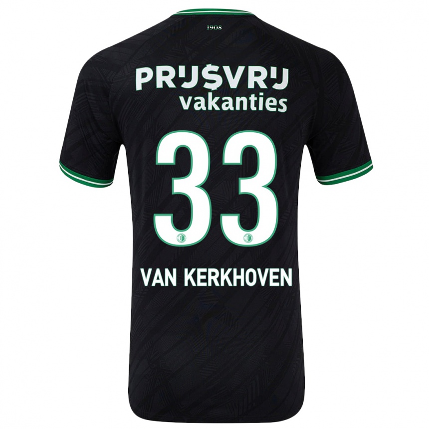 Vaikiškas Ella Van Kerkhoven #33 Juoda Žalia Išvykos Marškinėliai 2024/25 T-Shirt