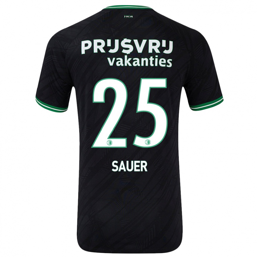 Vaikiškas Leo Sauer #25 Juoda Žalia Išvykos Marškinėliai 2024/25 T-Shirt