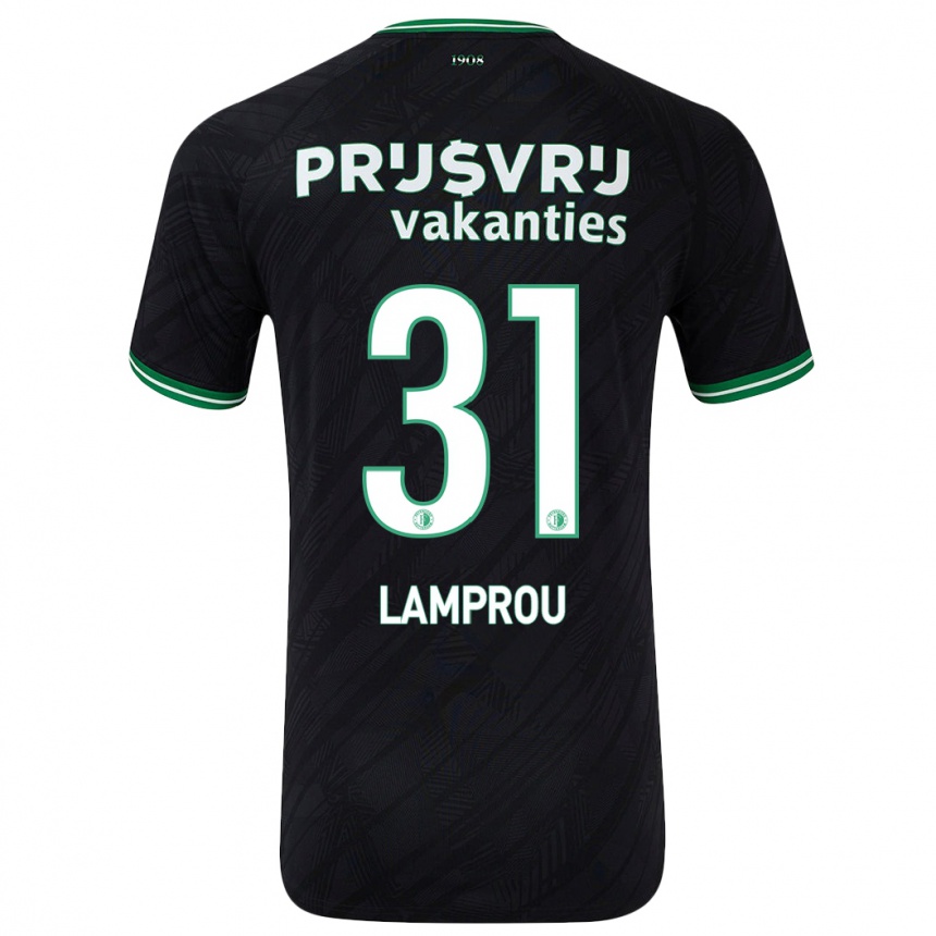 Vaikiškas Kostas Lamprou #31 Juoda Žalia Išvykos Marškinėliai 2024/25 T-Shirt