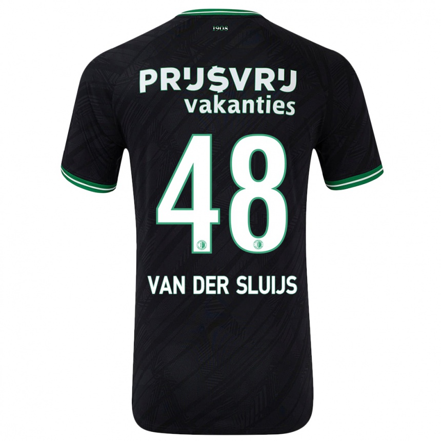 Vaikiškas Joep Van Der Sluijs #48 Juoda Žalia Išvykos Marškinėliai 2024/25 T-Shirt