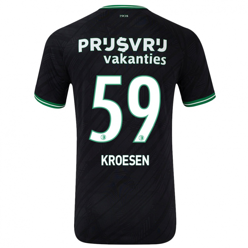 Vaikiškas Jaimy Kroesen #59 Juoda Žalia Išvykos Marškinėliai 2024/25 T-Shirt