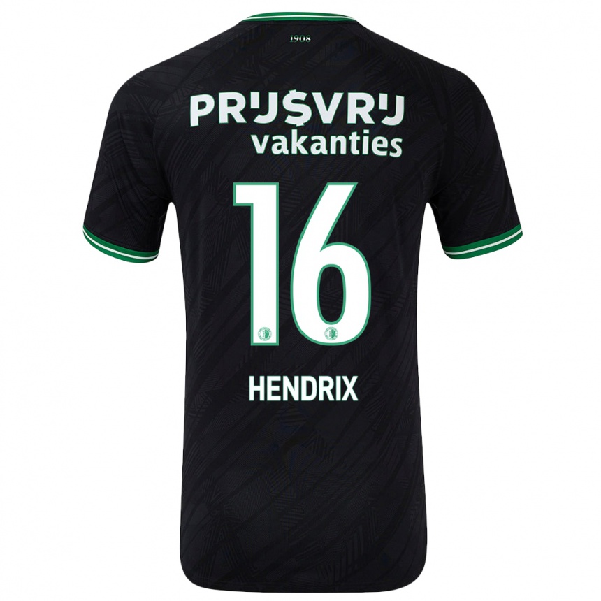 Vaikiškas Jorrit Hendrix #16 Juoda Žalia Išvykos Marškinėliai 2024/25 T-Shirt