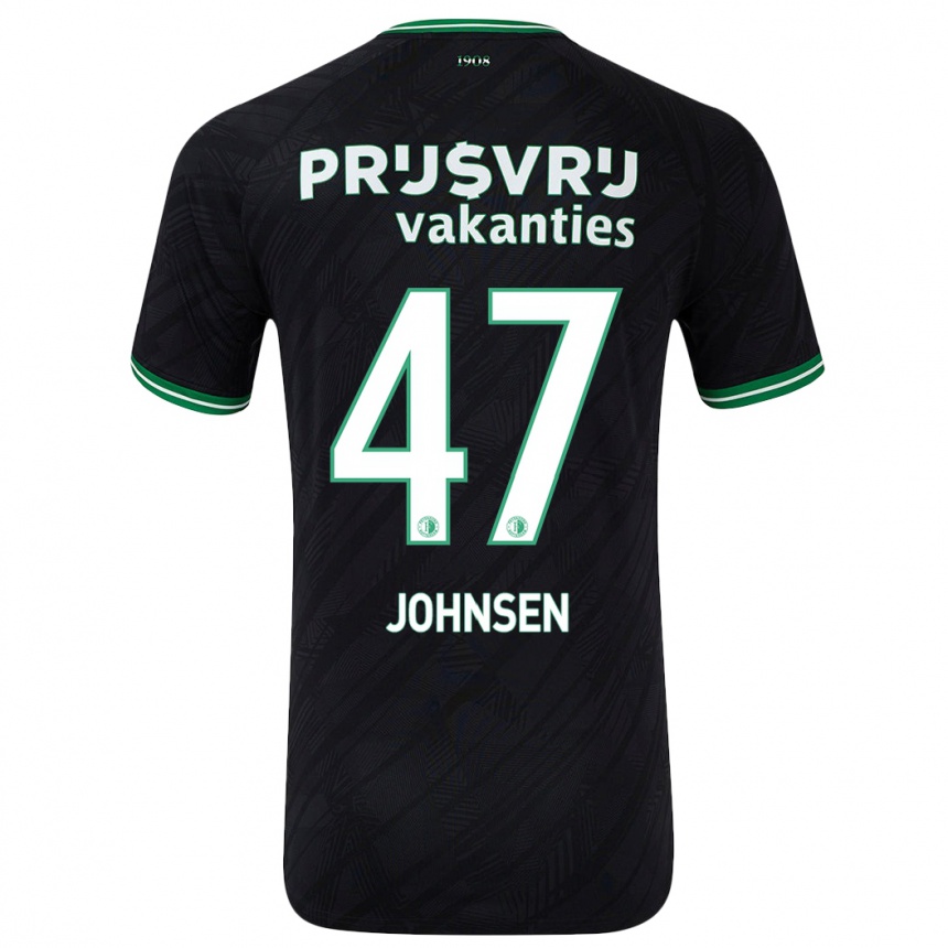 Vaikiškas Mikael Torset Johnsen #47 Juoda Žalia Išvykos Marškinėliai 2024/25 T-Shirt