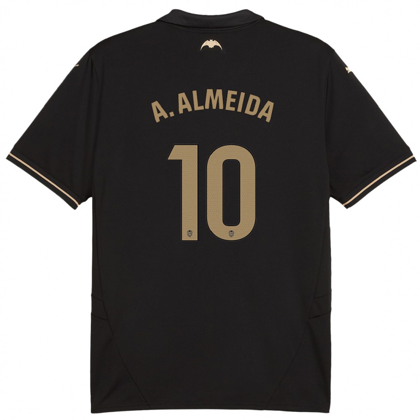 Vaikiškas André Almeida #10 Juoda Išvykos Marškinėliai 2024/25 T-Shirt