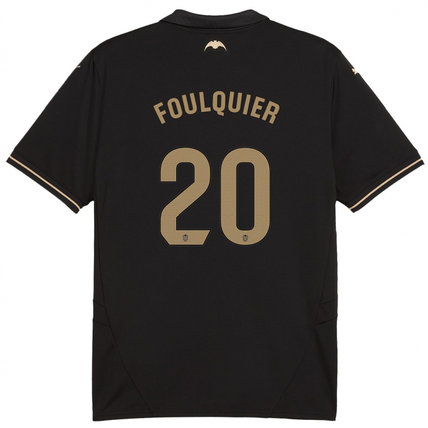 Vaikiškas Dimitri Foulquier #20 Juoda Išvykos Marškinėliai 2024/25 T-Shirt