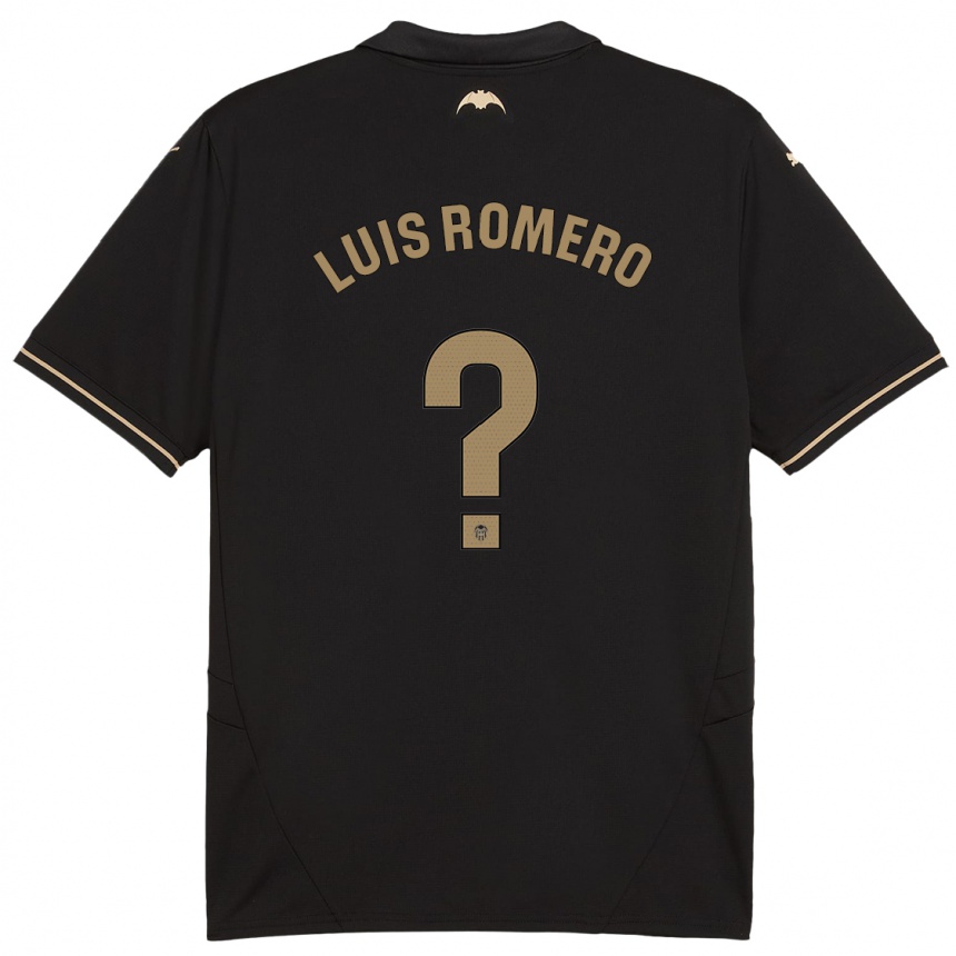 Vaikiškas Luis Romero #0 Juoda Išvykos Marškinėliai 2024/25 T-Shirt