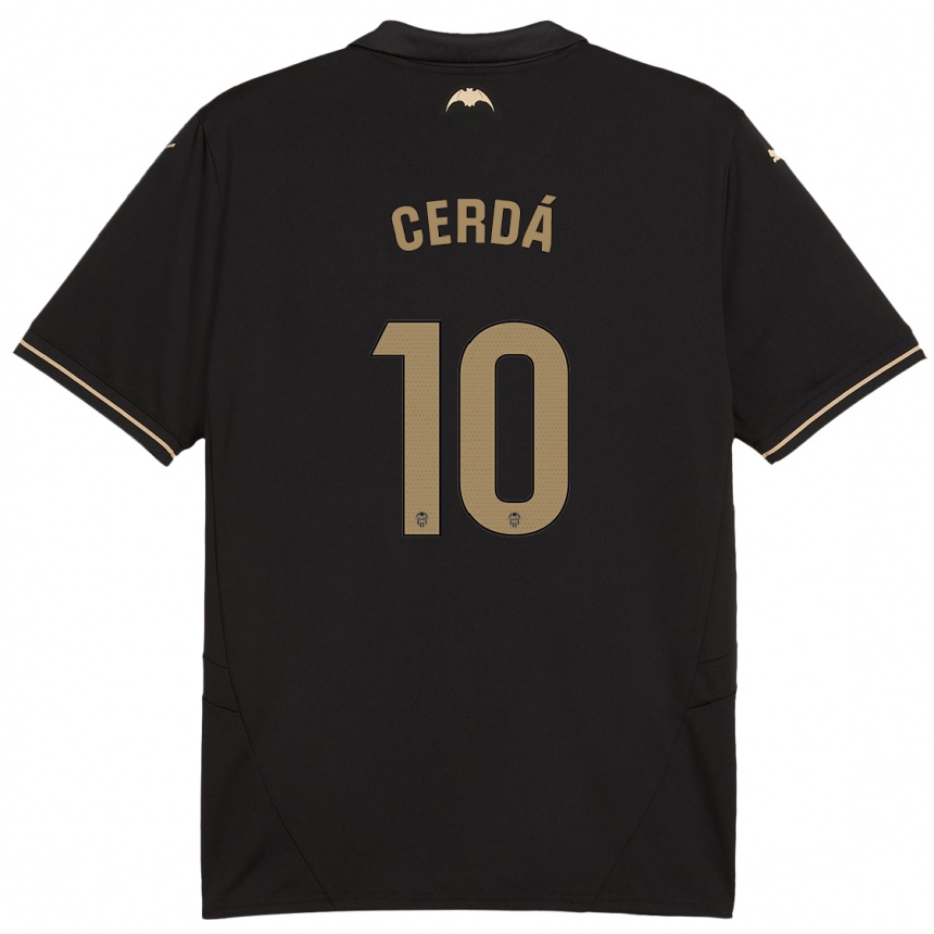 Vaikiškas Alex Cerdá #10 Juoda Išvykos Marškinėliai 2024/25 T-Shirt