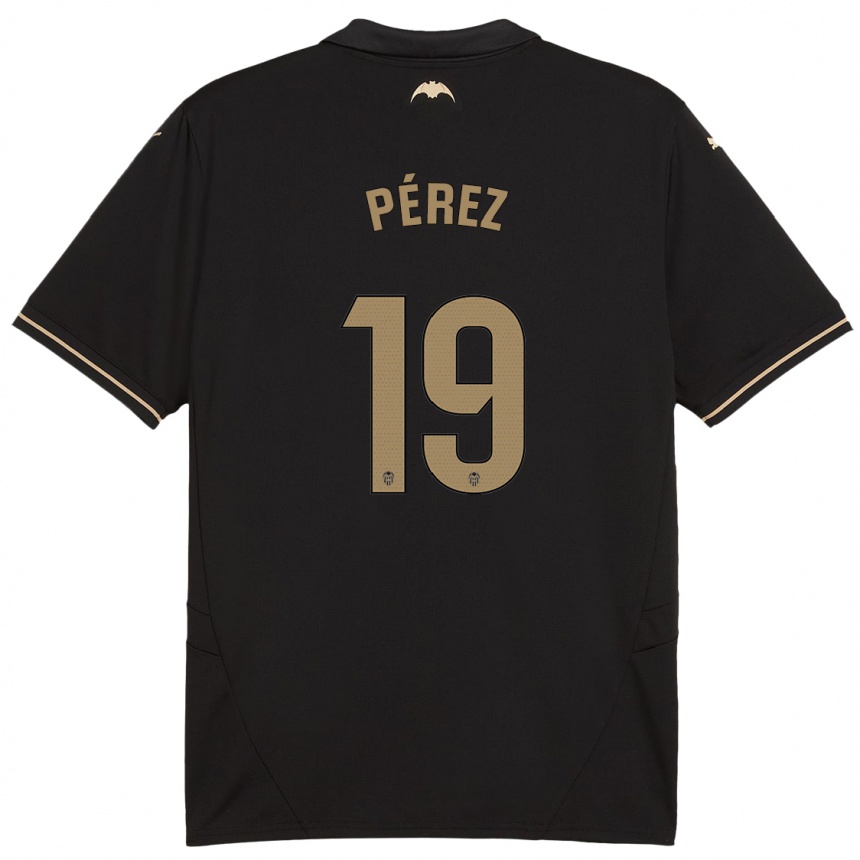 Vaikiškas Joselu Pérez #19 Juoda Išvykos Marškinėliai 2024/25 T-Shirt