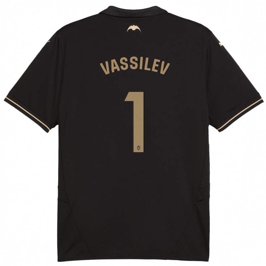 Vaikiškas David Vassilev #1 Juoda Išvykos Marškinėliai 2024/25 T-Shirt