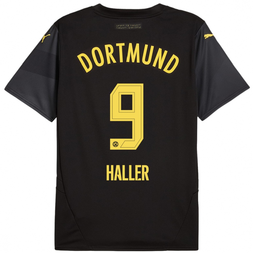 Vaikiškas Sebastien Haller #9 Juoda Geltona Išvykos Marškinėliai 2024/25 T-Shirt