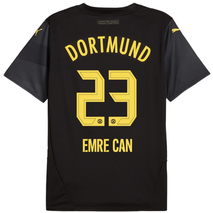 Vaikiškas Emre Can #23 Juoda Geltona Išvykos Marškinėliai 2024/25 T-Shirt