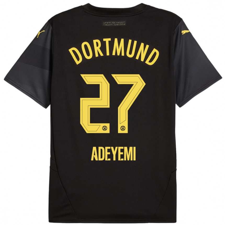 Vaikiškas Karim Adeyemi #27 Juoda Geltona Išvykos Marškinėliai 2024/25 T-Shirt