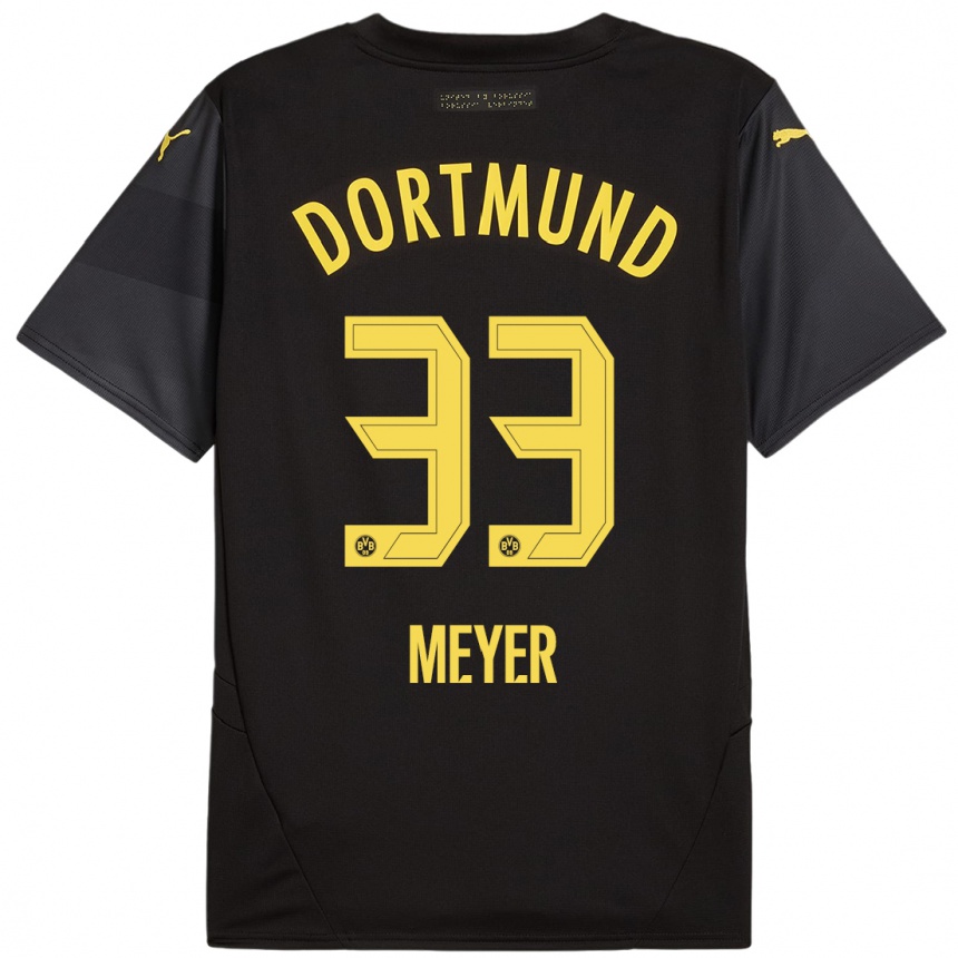 Vaikiškas Alexander Meyer #33 Juoda Geltona Išvykos Marškinėliai 2024/25 T-Shirt