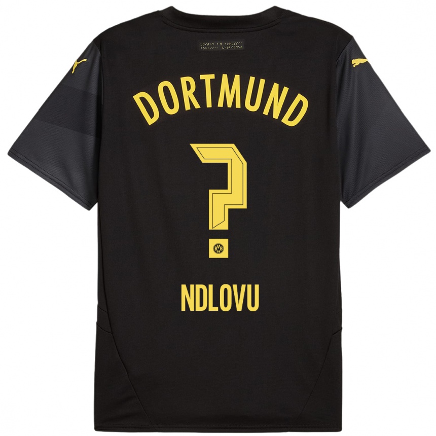 Vaikiškas Desmond Ndlovu #0 Juoda Geltona Išvykos Marškinėliai 2024/25 T-Shirt