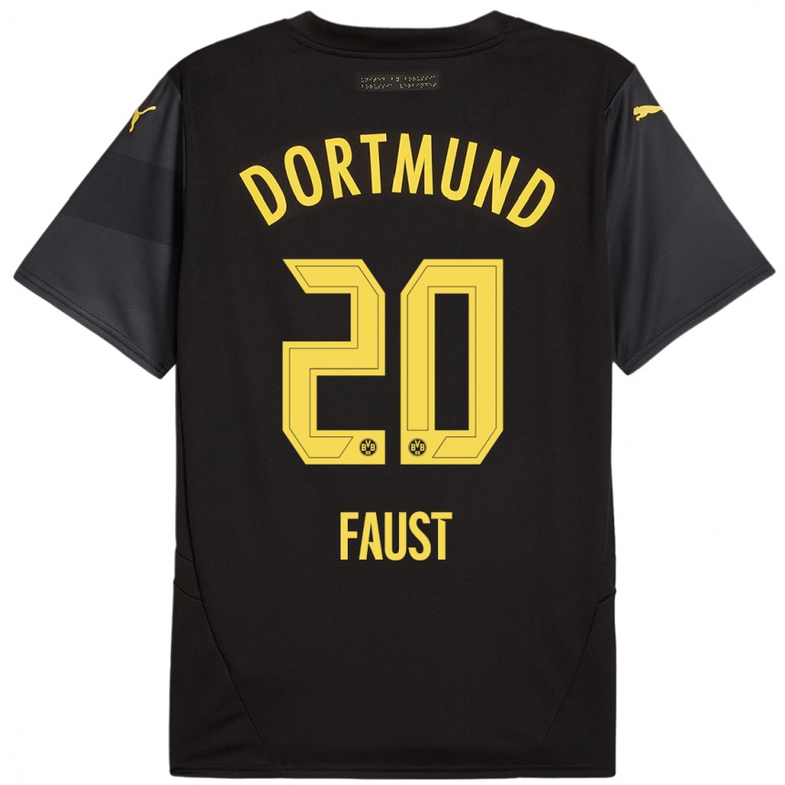 Vaikiškas Tom Faust #20 Juoda Geltona Išvykos Marškinėliai 2024/25 T-Shirt