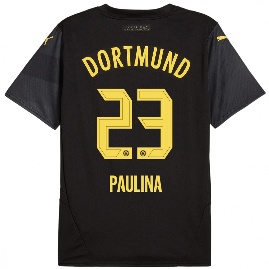 Vaikiškas Jordi Paulina #23 Juoda Geltona Išvykos Marškinėliai 2024/25 T-Shirt