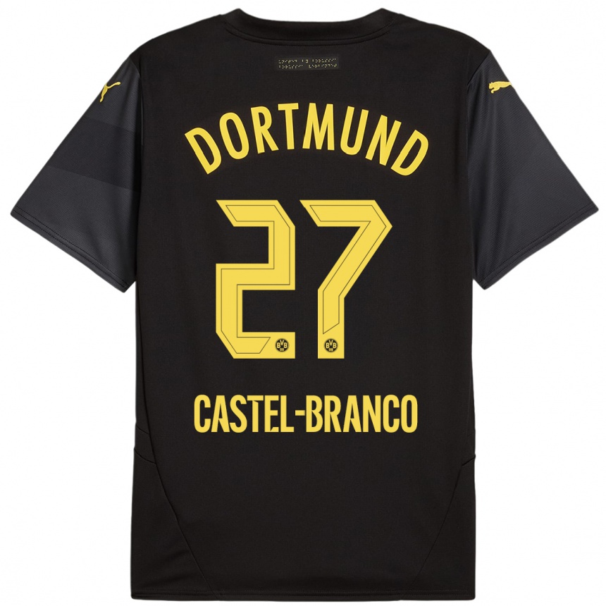 Vaikiškas Diego Castel-Branco #27 Juoda Geltona Išvykos Marškinėliai 2024/25 T-Shirt