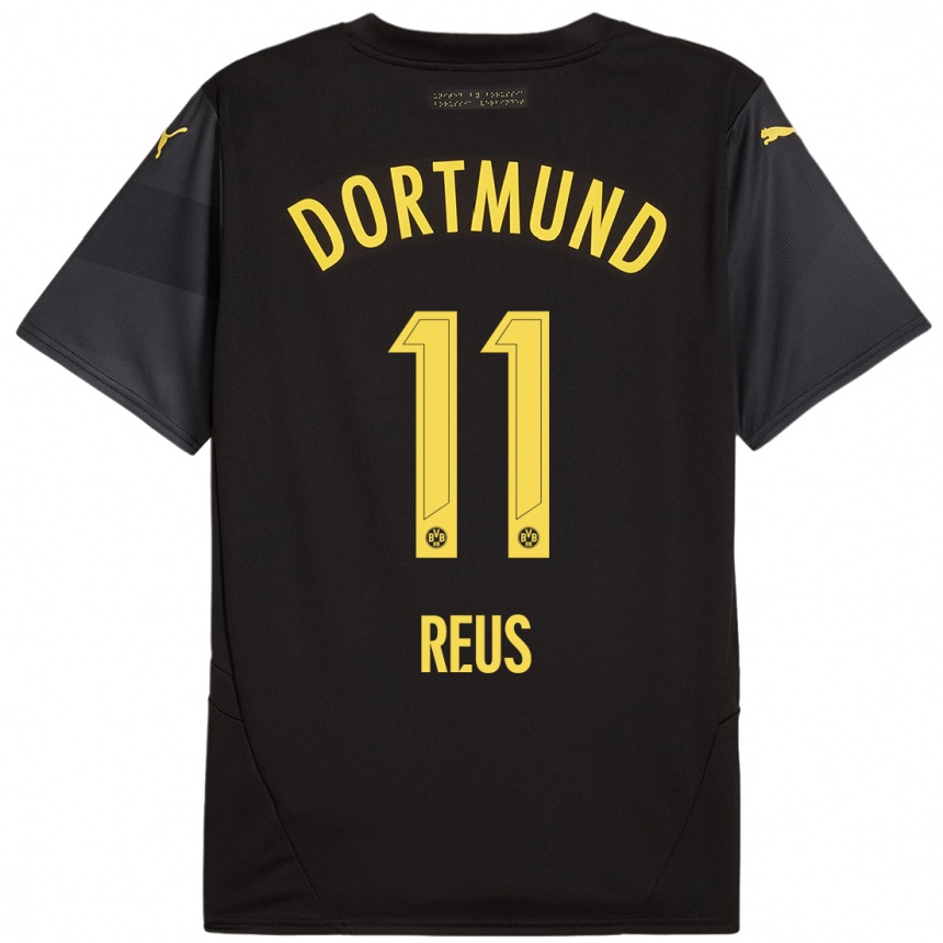 Vaikiškas Marco Reus #11 Juoda Geltona Išvykos Marškinėliai 2024/25 T-Shirt