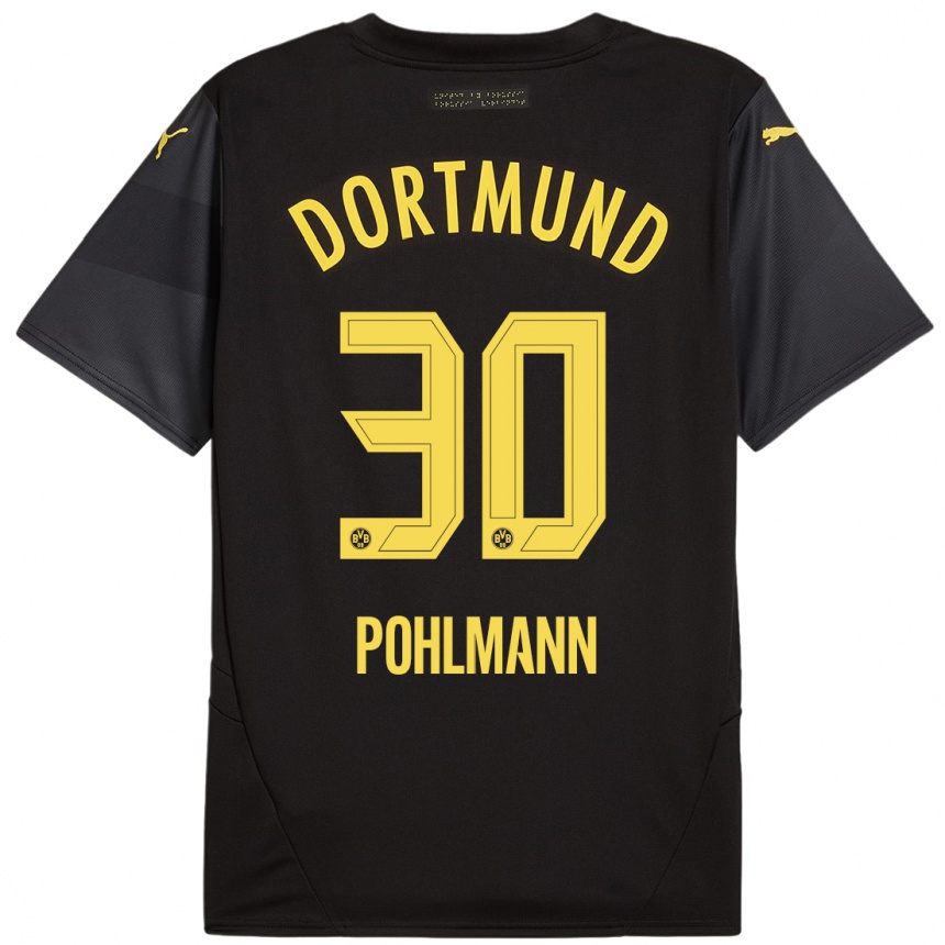 Vaikiškas Ole Pohlmann #30 Juoda Geltona Išvykos Marškinėliai 2024/25 T-Shirt