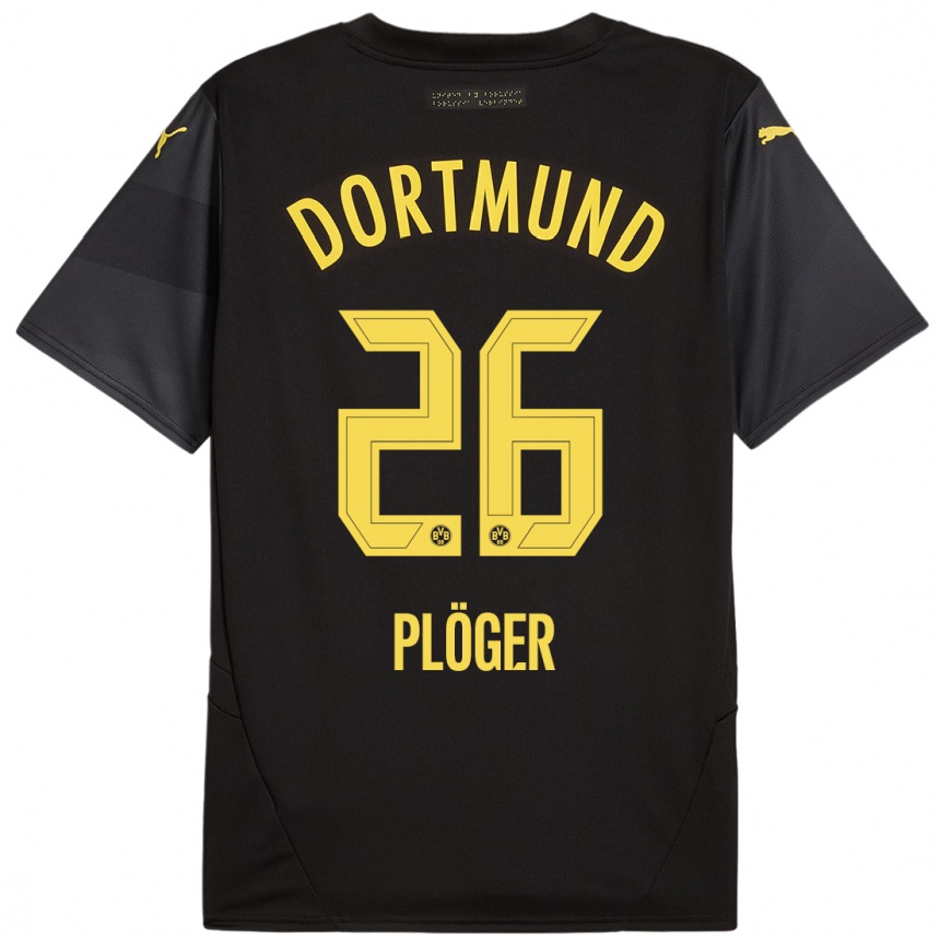 Vaikiškas Dustin Plöger #26 Juoda Geltona Išvykos Marškinėliai 2024/25 T-Shirt