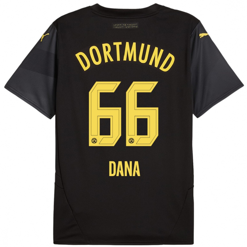 Vaikiškas Bleckmann Dana #66 Juoda Geltona Išvykos Marškinėliai 2024/25 T-Shirt