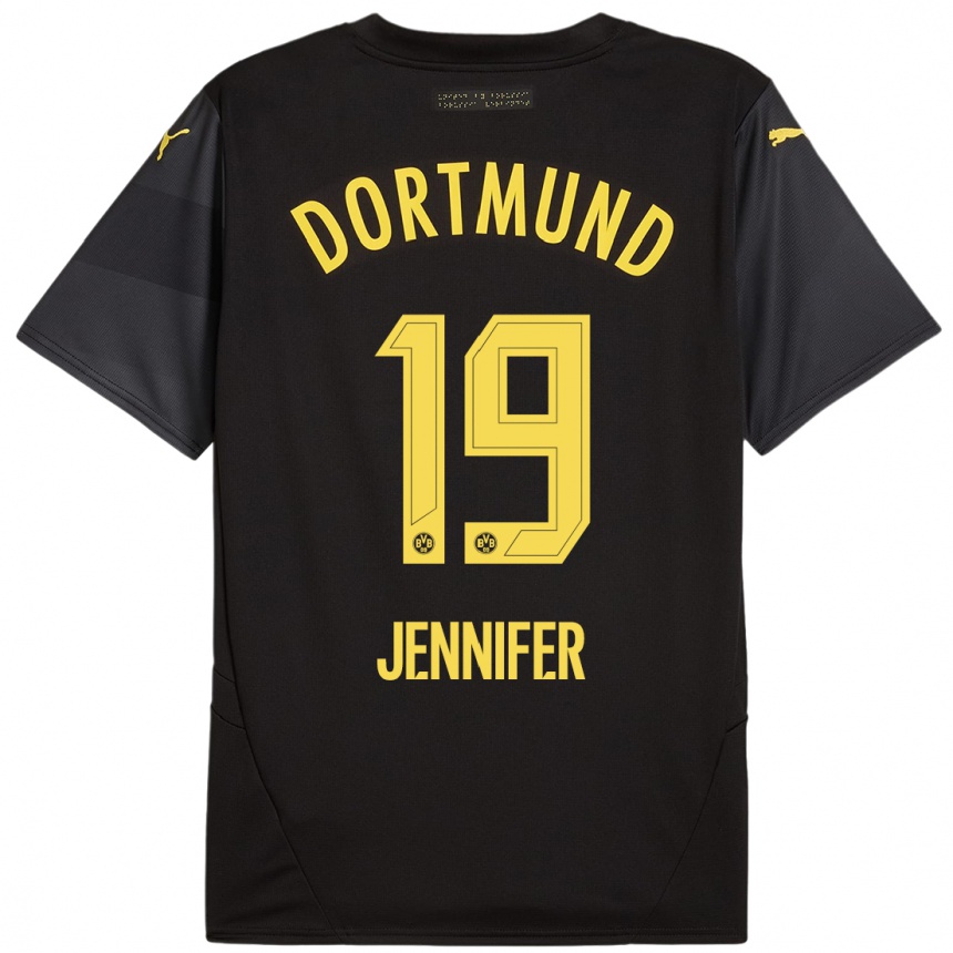 Vaikiškas Gutierrez Bermejo Jennifer #19 Juoda Geltona Išvykos Marškinėliai 2024/25 T-Shirt