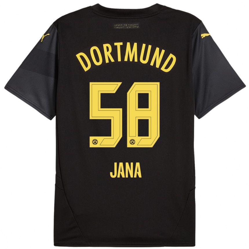 Vaikiškas Nordberg Jana #58 Juoda Geltona Išvykos Marškinėliai 2024/25 T-Shirt