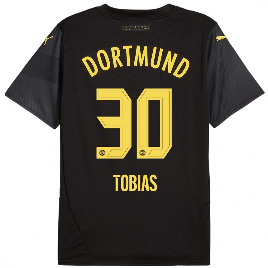 Vaikiškas Vogt Tobias #30 Juoda Geltona Išvykos Marškinėliai 2024/25 T-Shirt