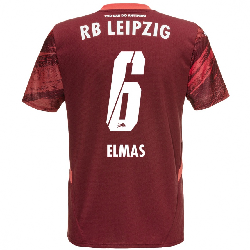 Vaikiškas Eljif Elmas #6 Burgundija Išvykos Marškinėliai 2024/25 T-Shirt