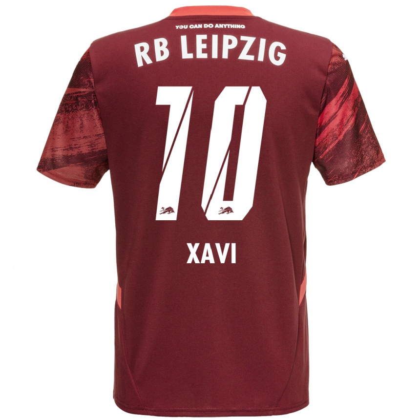 Vaikiškas Xavi Simons #10 Burgundija Išvykos Marškinėliai 2024/25 T-Shirt