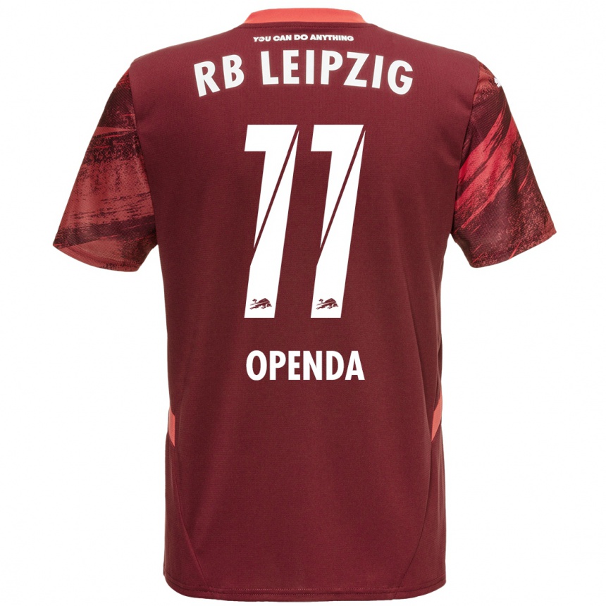 Vaikiškas Loïs Openda #11 Burgundija Išvykos Marškinėliai 2024/25 T-Shirt