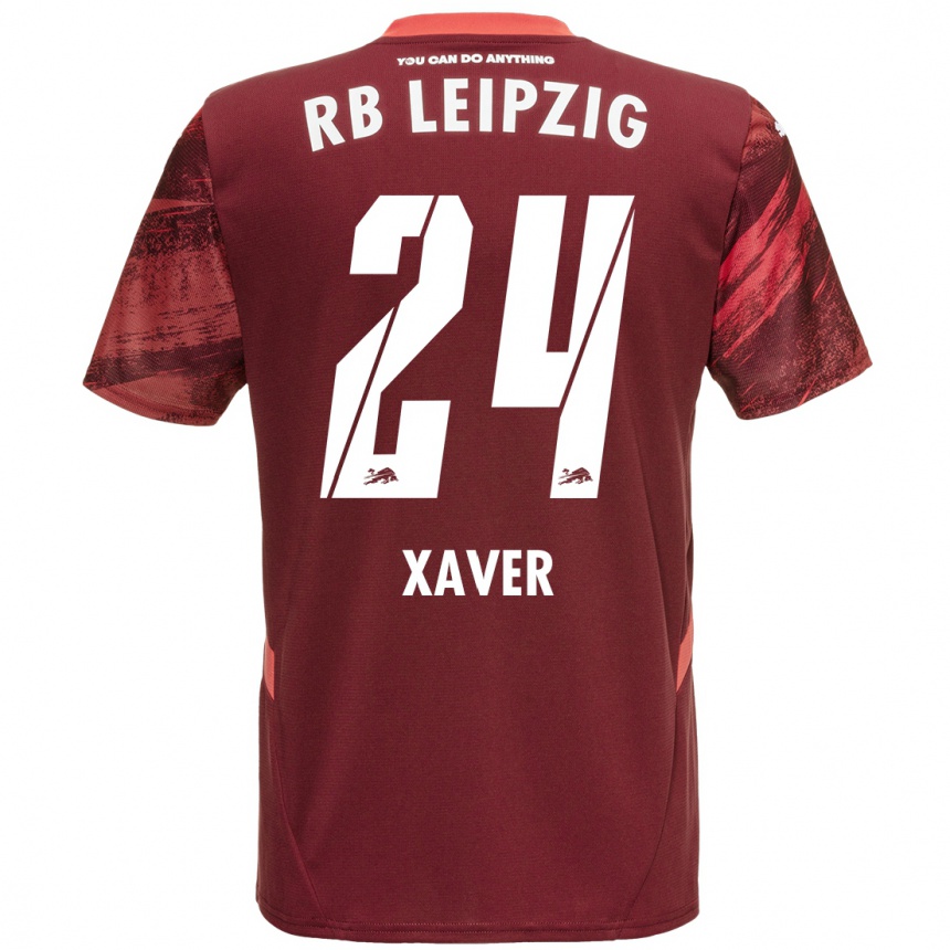 Vaikiškas Xaver Schlager #24 Burgundija Išvykos Marškinėliai 2024/25 T-Shirt