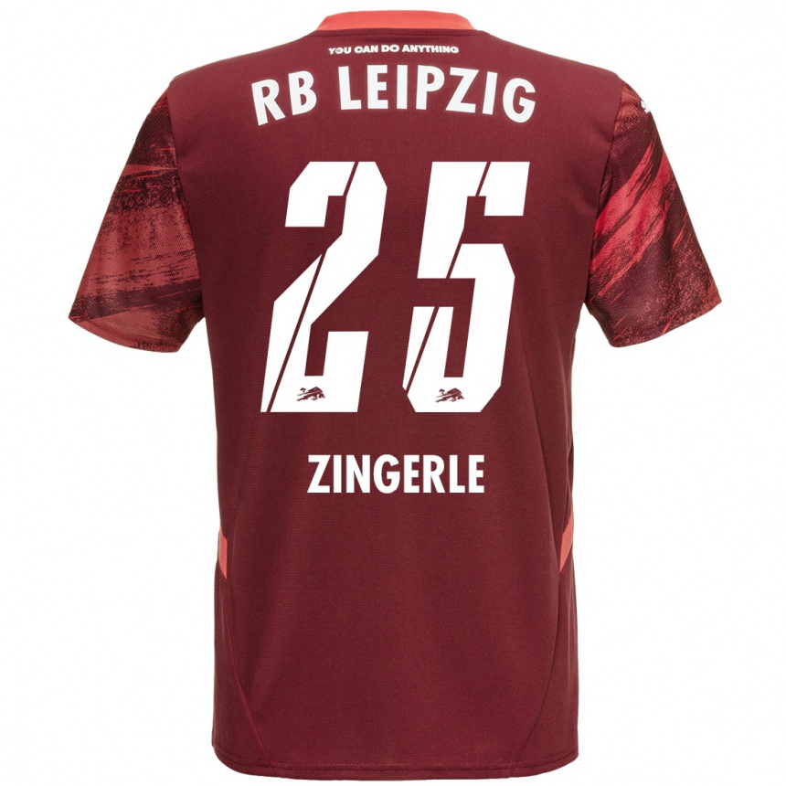 Vaikiškas Leopold Zingerle #25 Burgundija Išvykos Marškinėliai 2024/25 T-Shirt