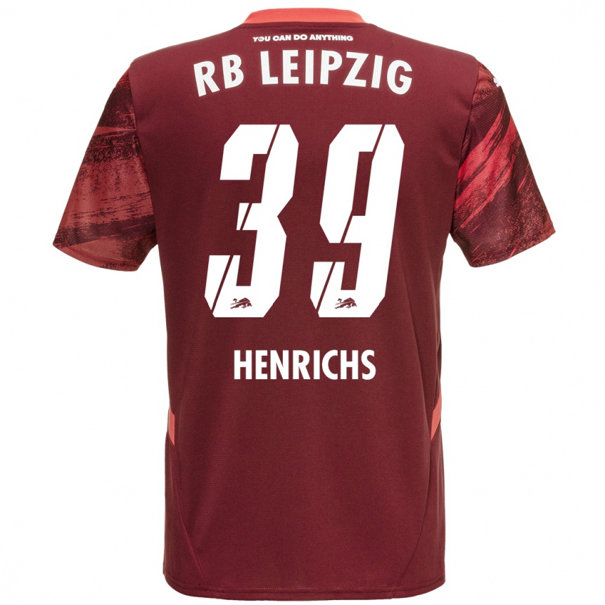 Vaikiškas Benjamin Henrichs #39 Burgundija Išvykos Marškinėliai 2024/25 T-Shirt