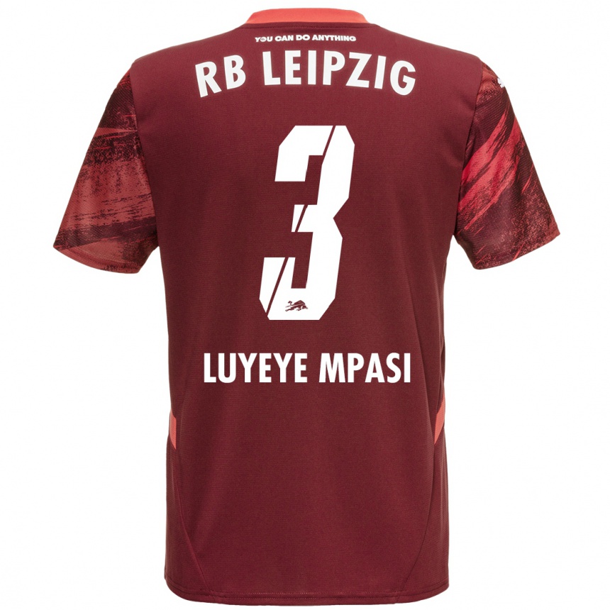 Vaikiškas Seal Luyeye Mpasi #3 Burgundija Išvykos Marškinėliai 2024/25 T-Shirt