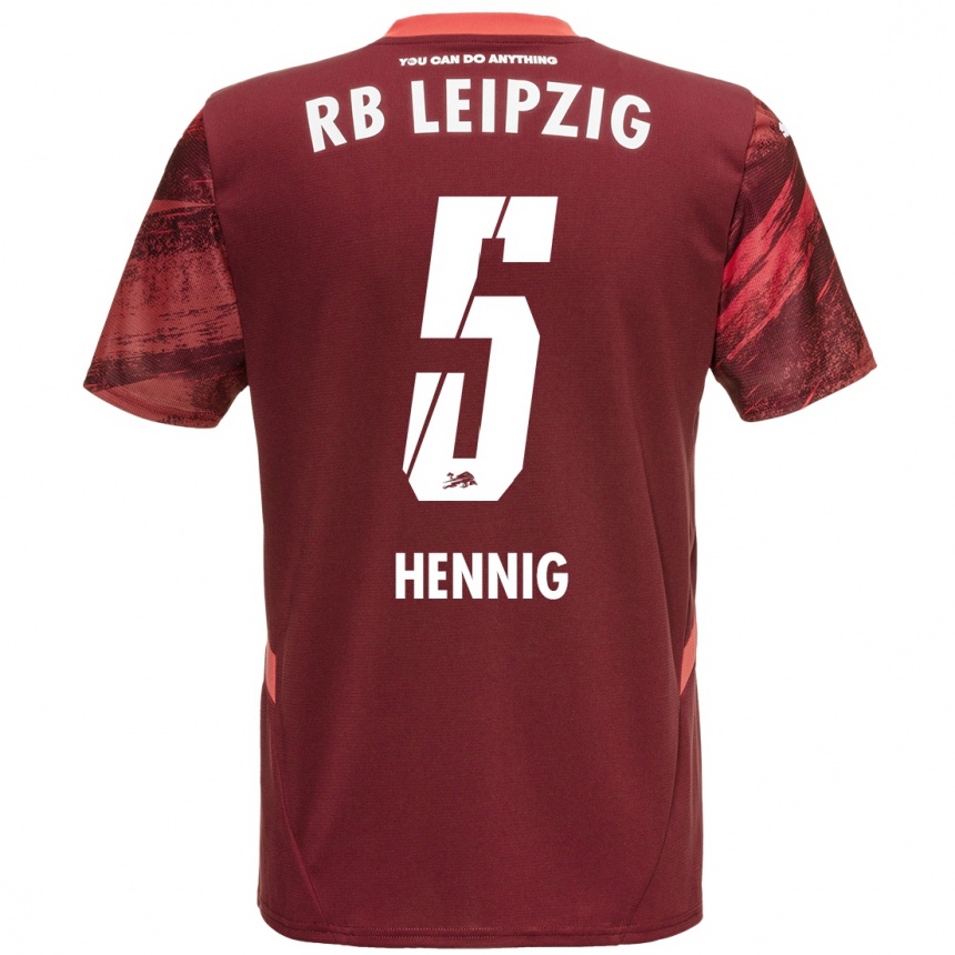 Vaikiškas Lenny Hennig #5 Burgundija Išvykos Marškinėliai 2024/25 T-Shirt