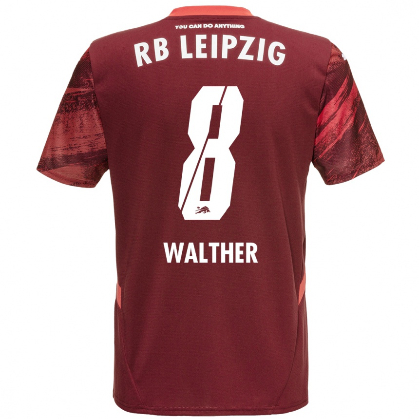 Vaikiškas Kofi Walther #8 Burgundija Išvykos Marškinėliai 2024/25 T-Shirt