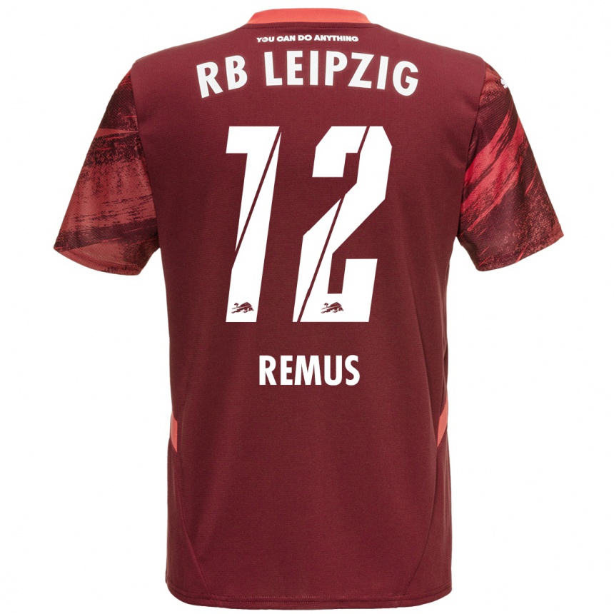 Vaikiškas Niklas Remus #12 Burgundija Išvykos Marškinėliai 2024/25 T-Shirt