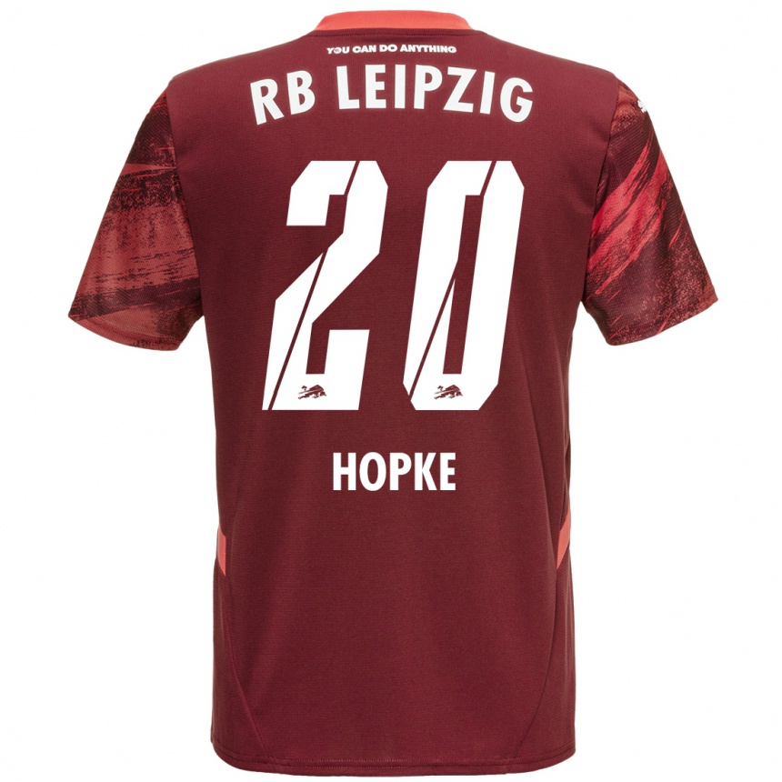 Vaikiškas Hannes Hopke #20 Burgundija Išvykos Marškinėliai 2024/25 T-Shirt