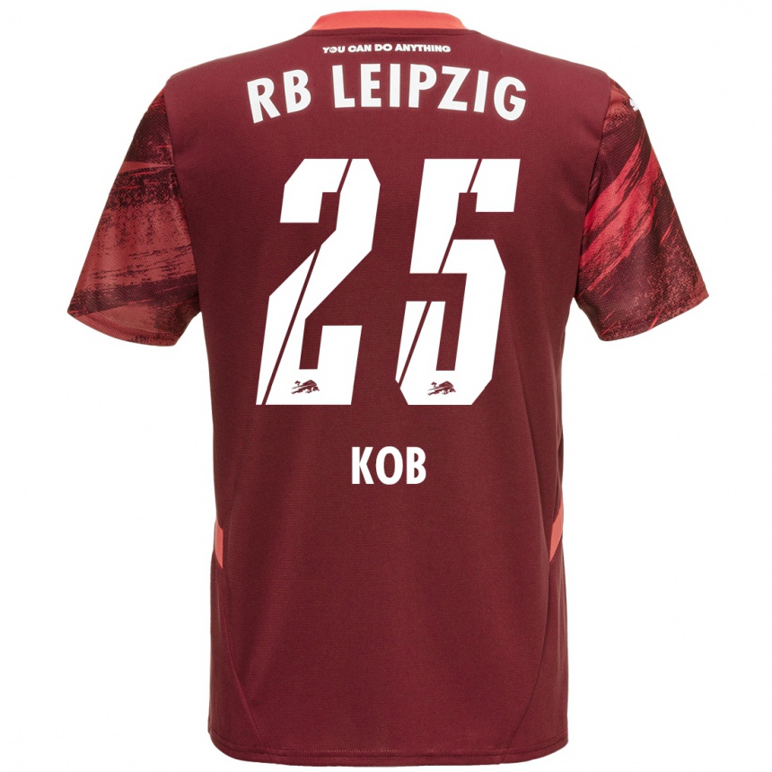 Vaikiškas Leon Koß #25 Burgundija Išvykos Marškinėliai 2024/25 T-Shirt