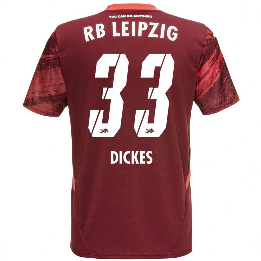 Vaikiškas Fernando Dickes #33 Burgundija Išvykos Marškinėliai 2024/25 T-Shirt